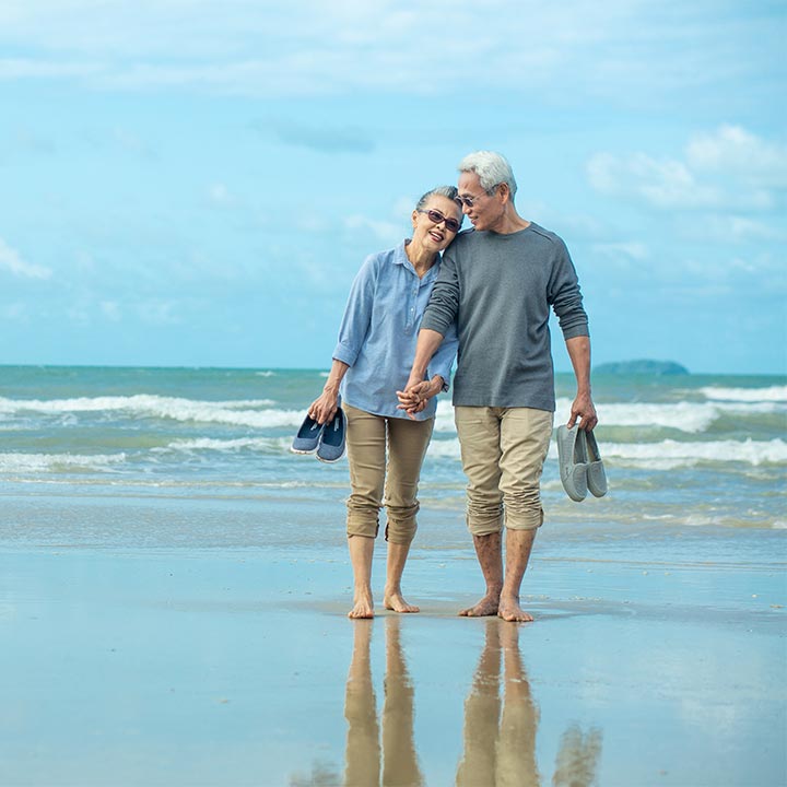 couple walking on the beach